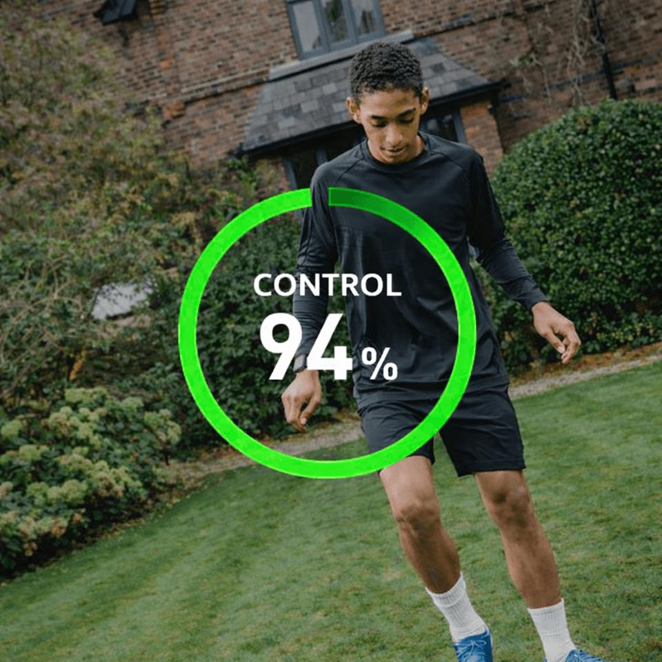 Player silhouette with ball